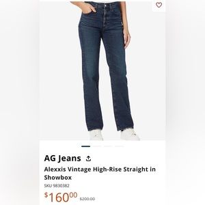 AG Jeans ©
Alexxis Vintage High-Rise Straight in
Showbox